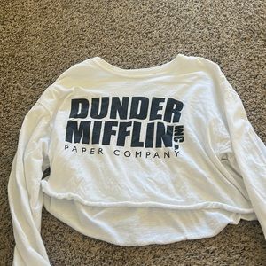 " The Office" Dunder Mifflin paper company crop top long sleeve